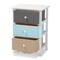 Baxton Studio Kalila ModernWhite and Multi-Colored Finished Wood 3-Drawer Nightstand 199-12249-ZORO - alternate 3